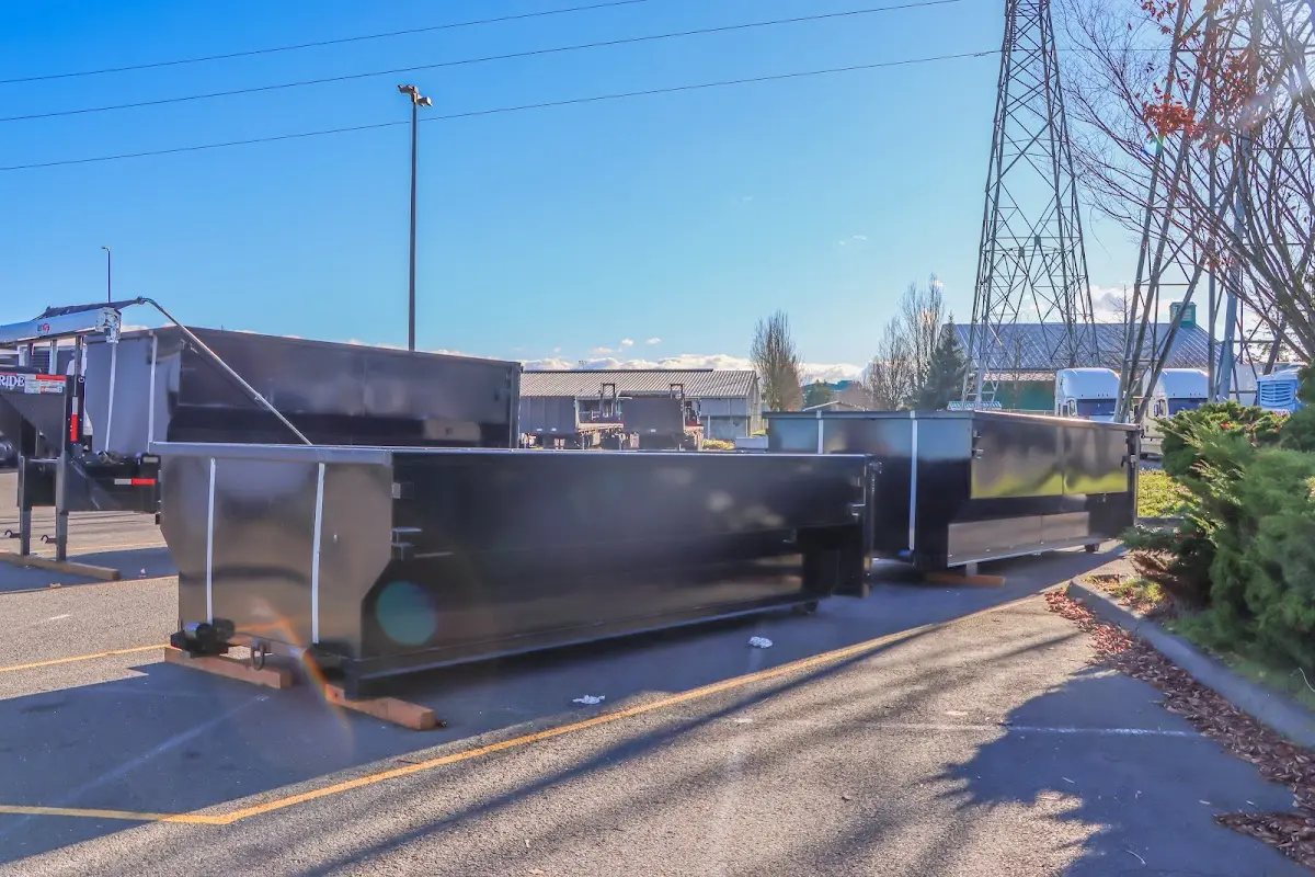 Roll-off dumpster ready for waste disposal at job site for Commercial Dumpster Rental in Wellston